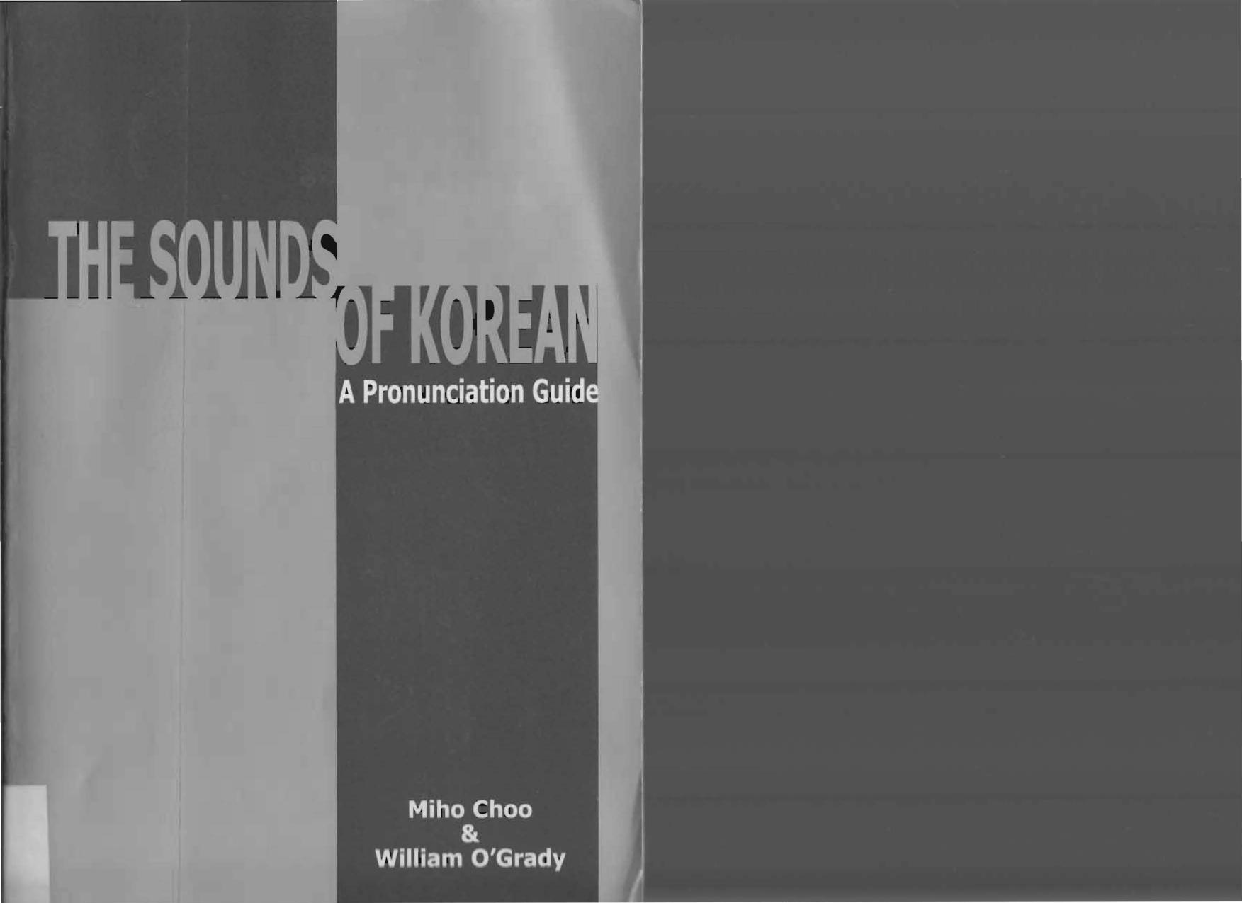 The Sounds of Korean A Pronunciation Guide by Unknown