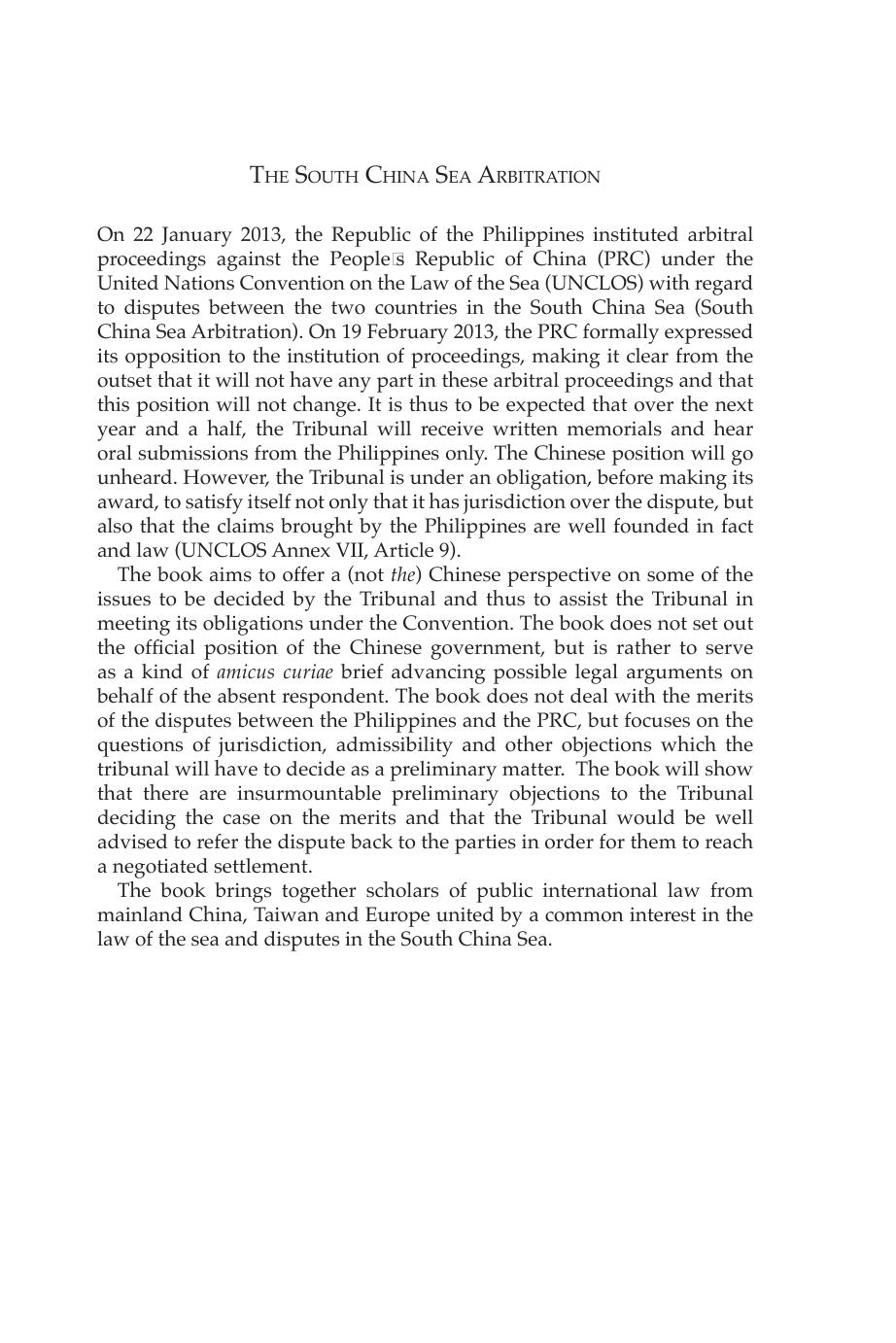 The South China Sea Arbitration by Talmon Stefan; Jia Bing Bing;