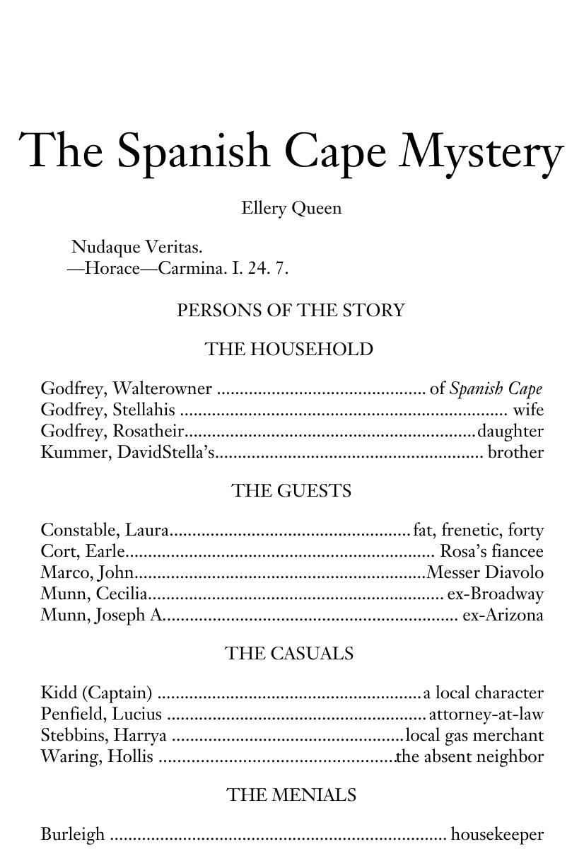 The Spanish Cape Mystery by Ellery Queen
