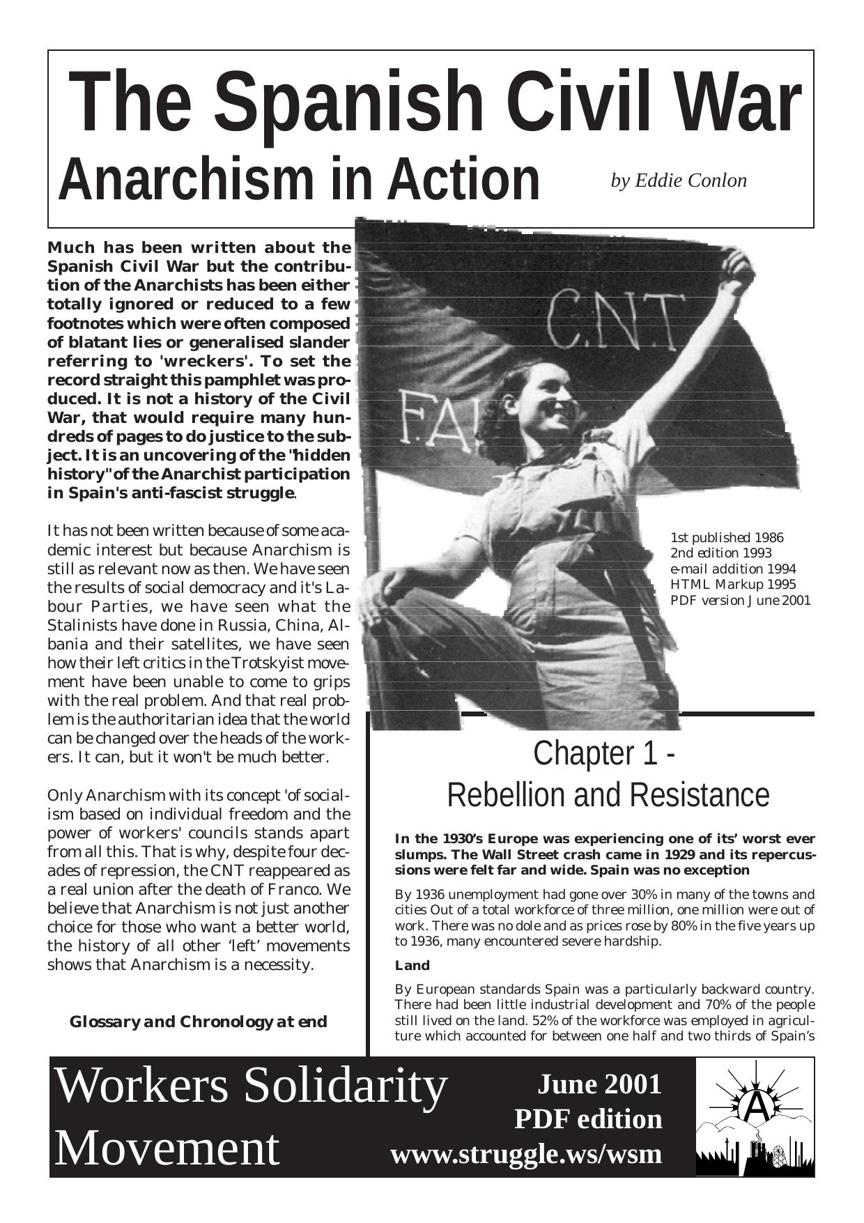 The Spanish Civil War-Anarchism in Action by Conlon