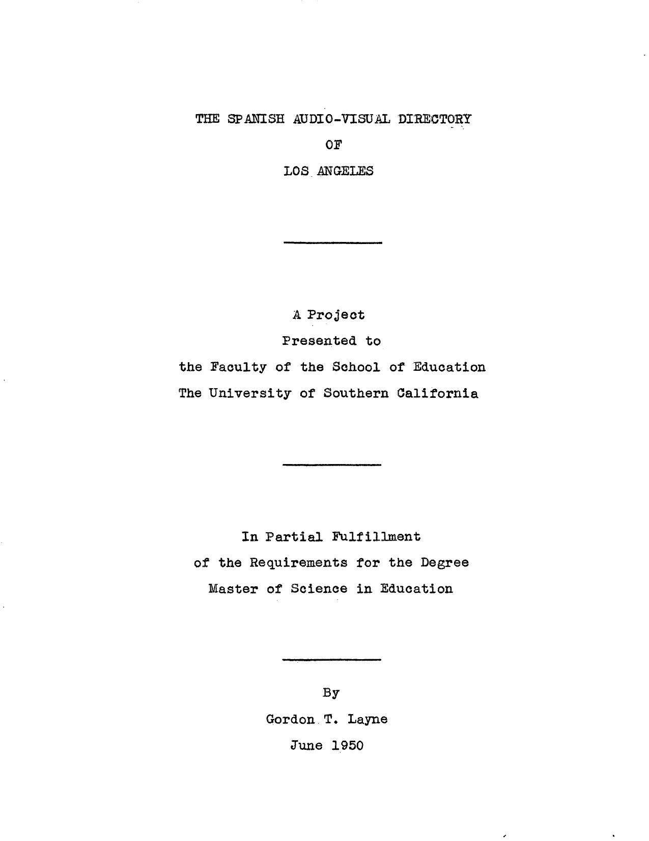 The Spanish audio-visual directory of Los Angeles by Layne Gordon Transil