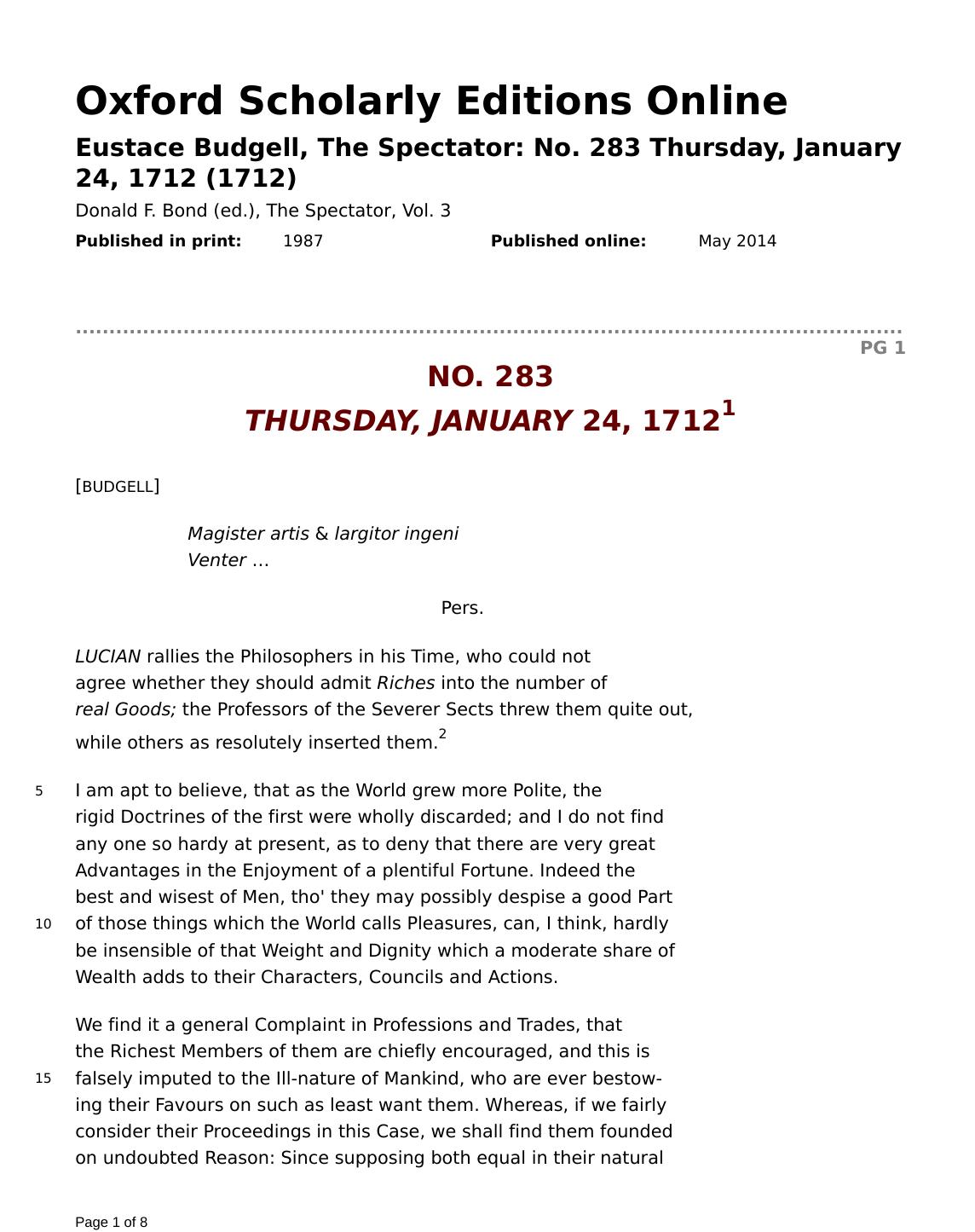 The Spectator. Volume III by Donald Frederic Bond
