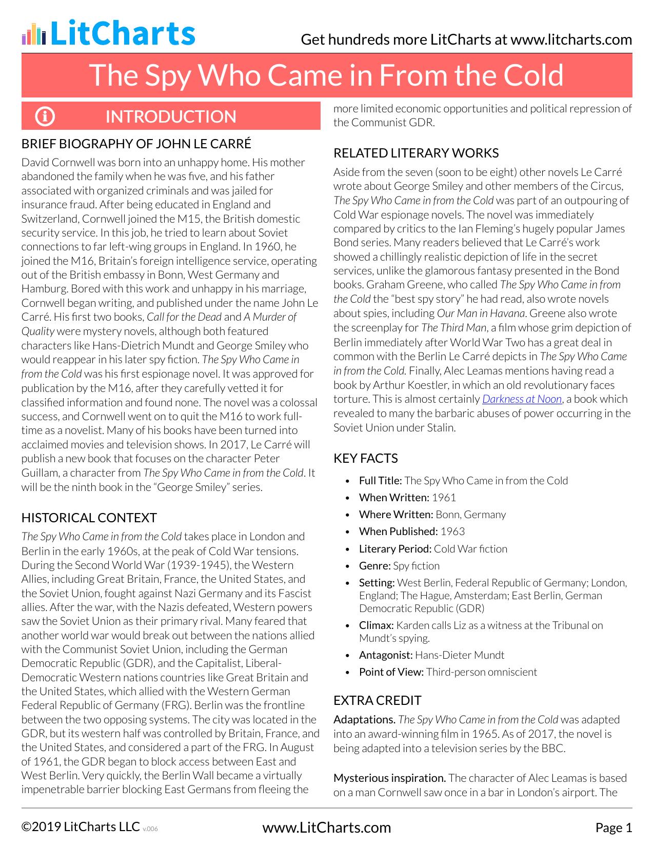 The Spy Who Came in From the Cold by Unknown