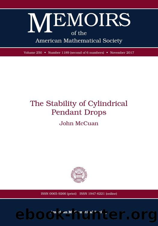 The Stability of Cylindrical Pendant Drops by John McCuan