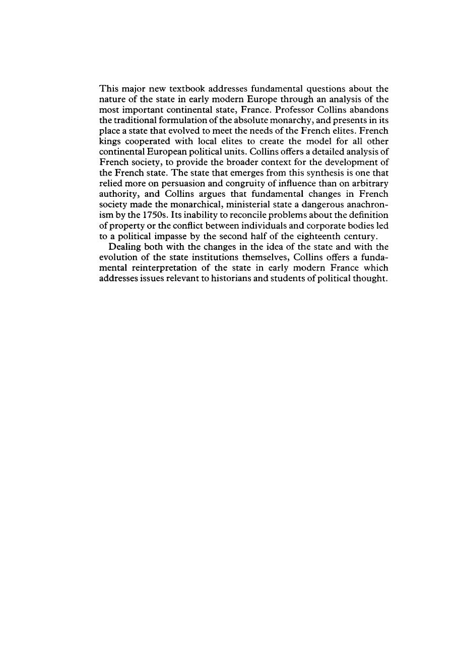 The State in Early Modern France by James B. Collins