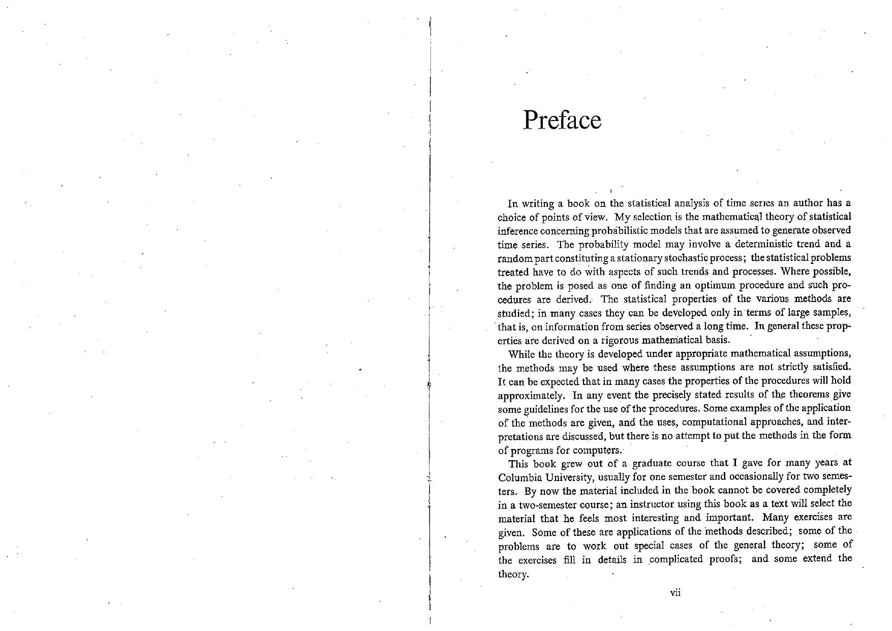 The Statistical Analysis of Time Series by Theodore W. Anderson