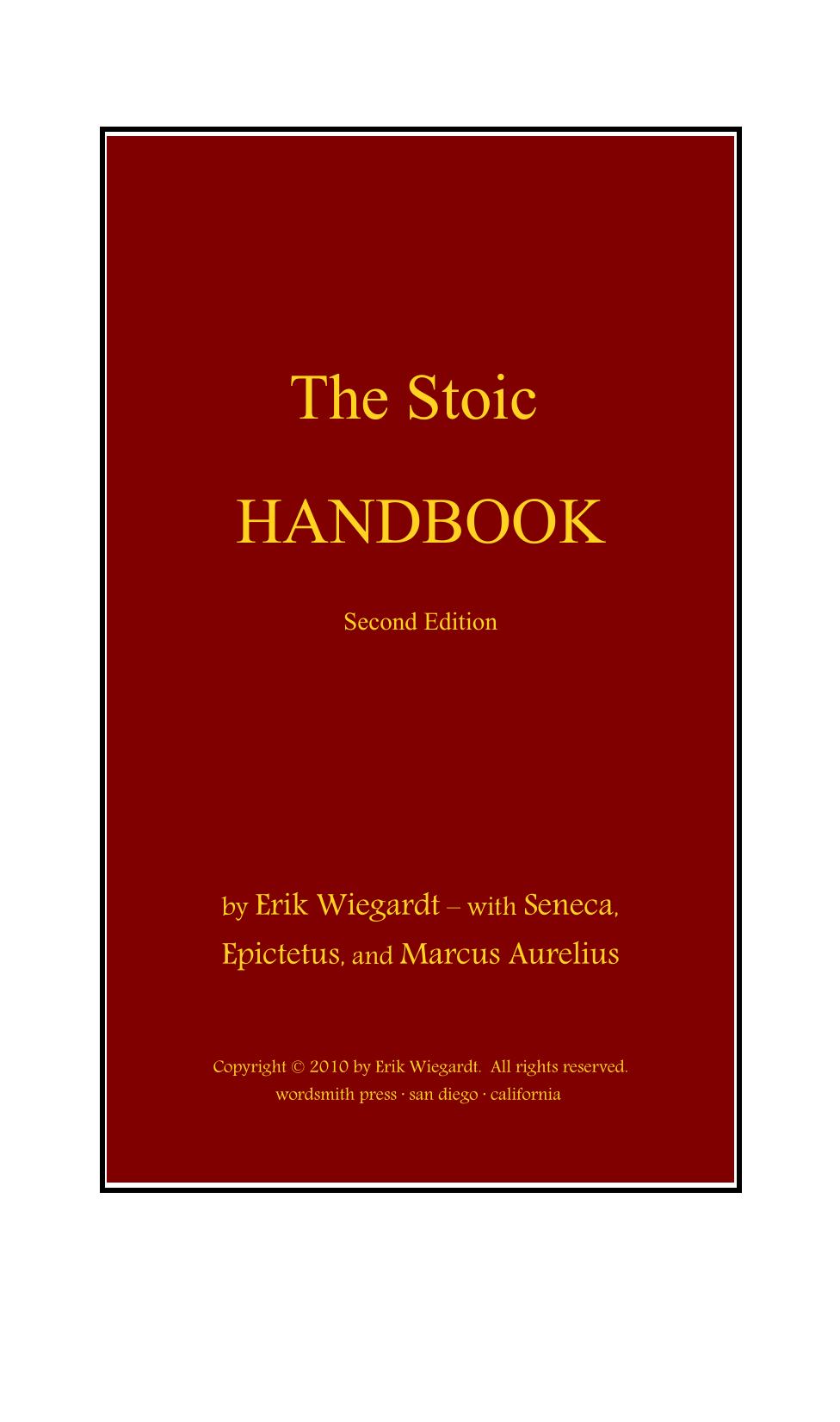 The Stoic Handbook by Erik Wiegardt