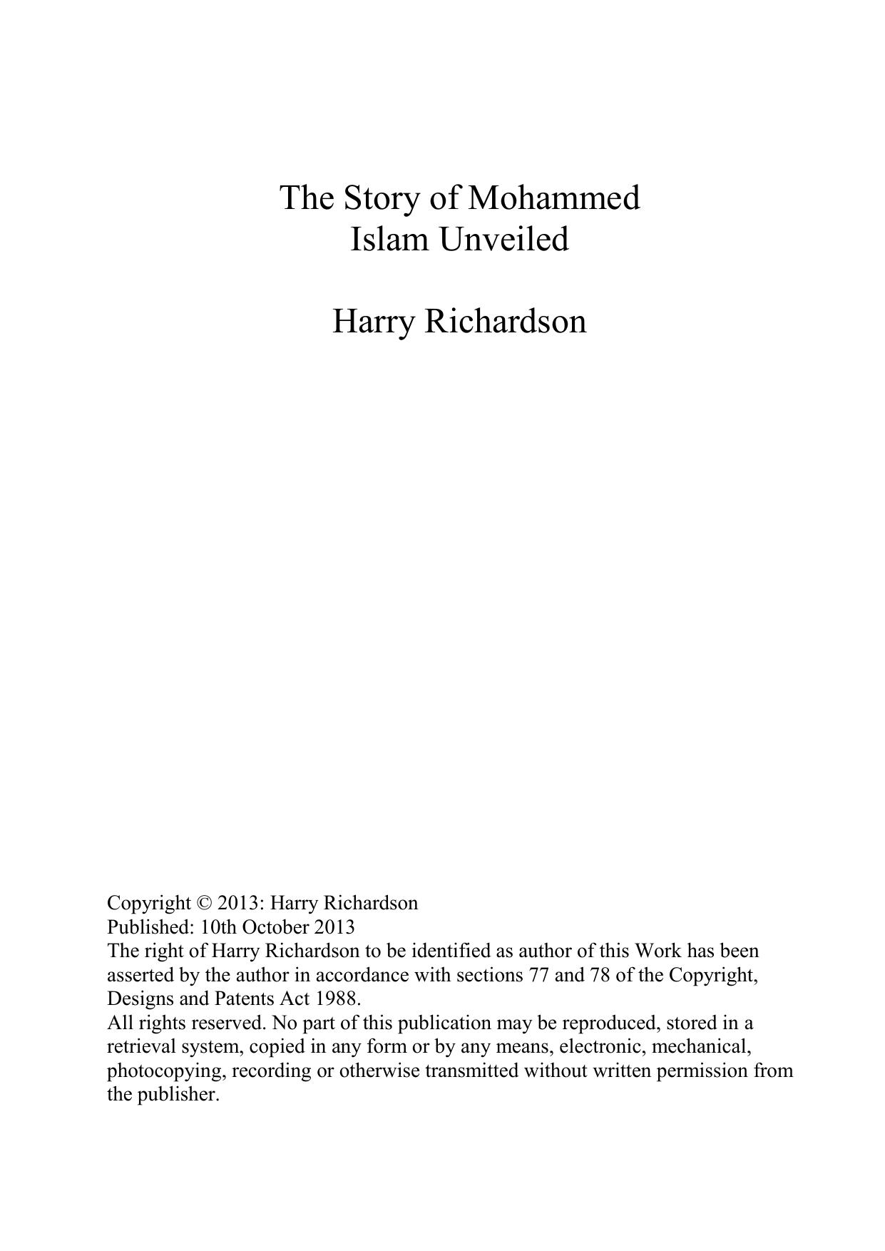 The Story of Mohammed Islam Unveiled by Harry Richardson