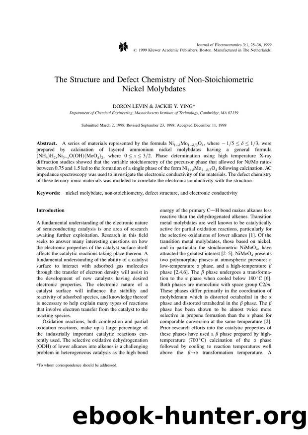 The Structure and Defect Chemistry of Non-Stoichiometric Nickel Molybdates by Unknown
