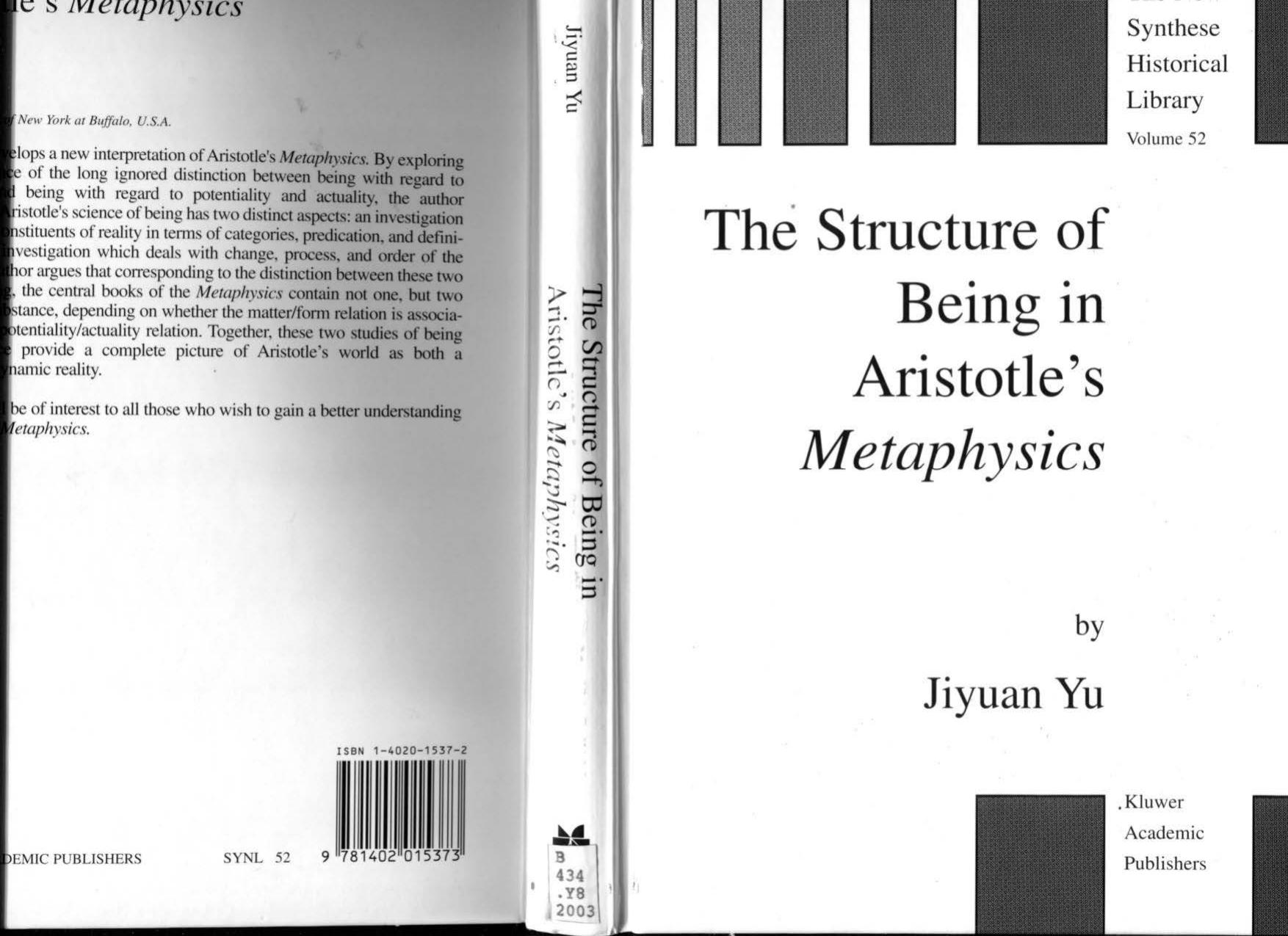 The Structure of Being in Aristotle's Metaphysics by Unknow