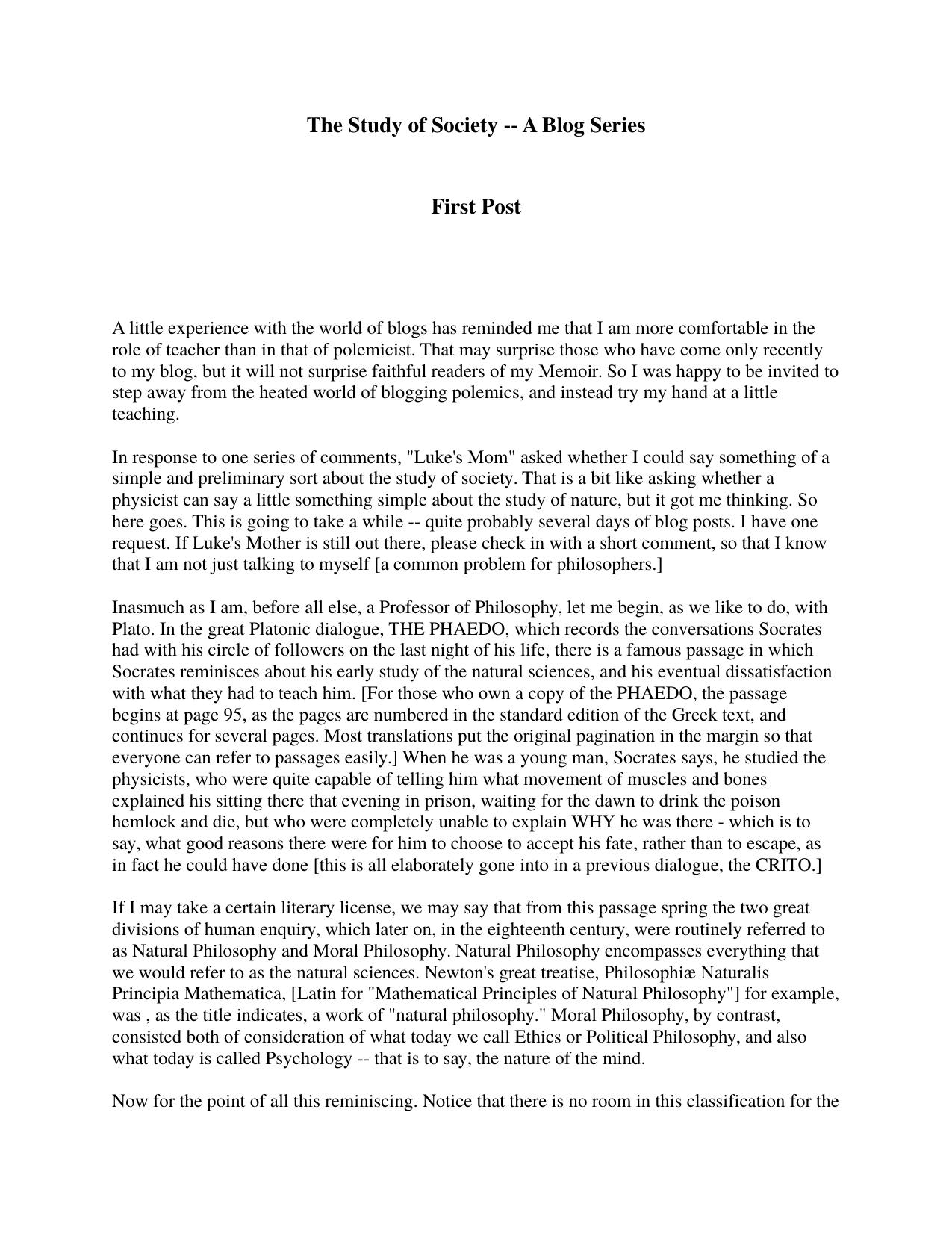 The Study of Society by robert wolff