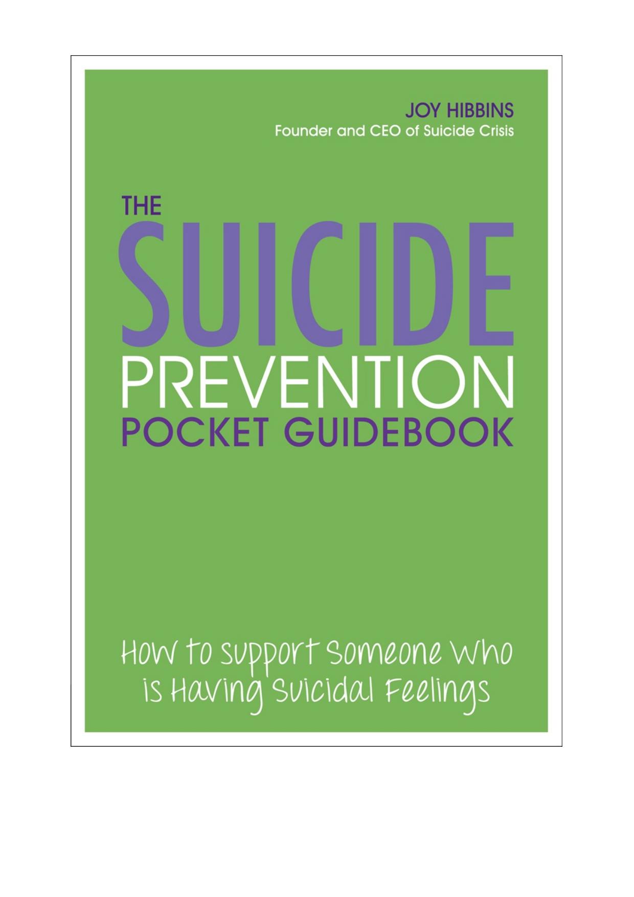 The Suicide Prevention Pocket Guidebook by Joy Hibbins
