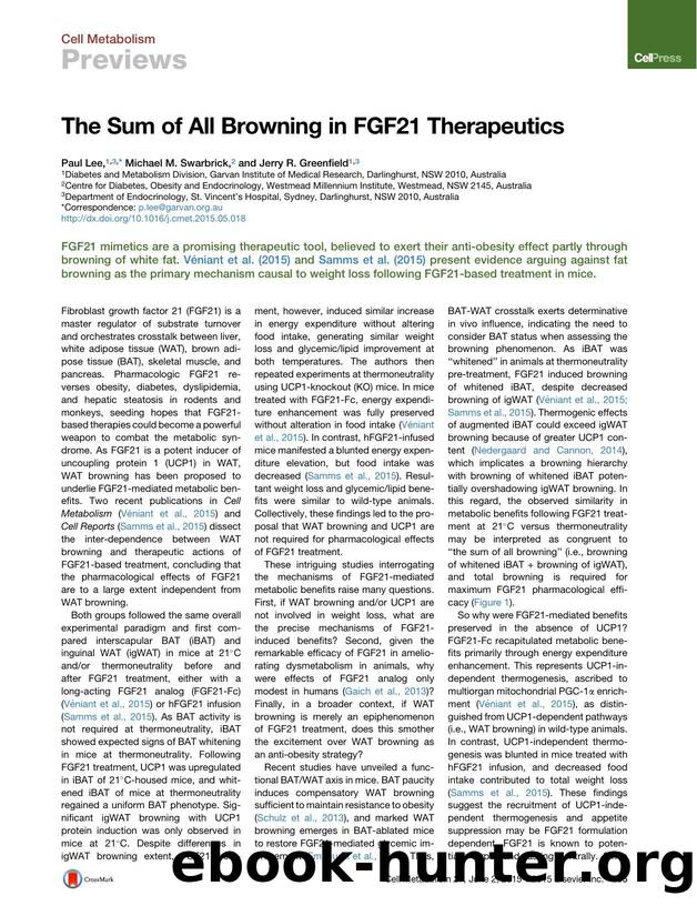 The Sum of All Browning in FGF21 Therapeutics by Paul Lee & Michael M. Swarbrick & Jerry R. Greenfield