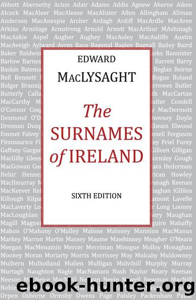 The Surnames of Ireland by Edward MacLysaght