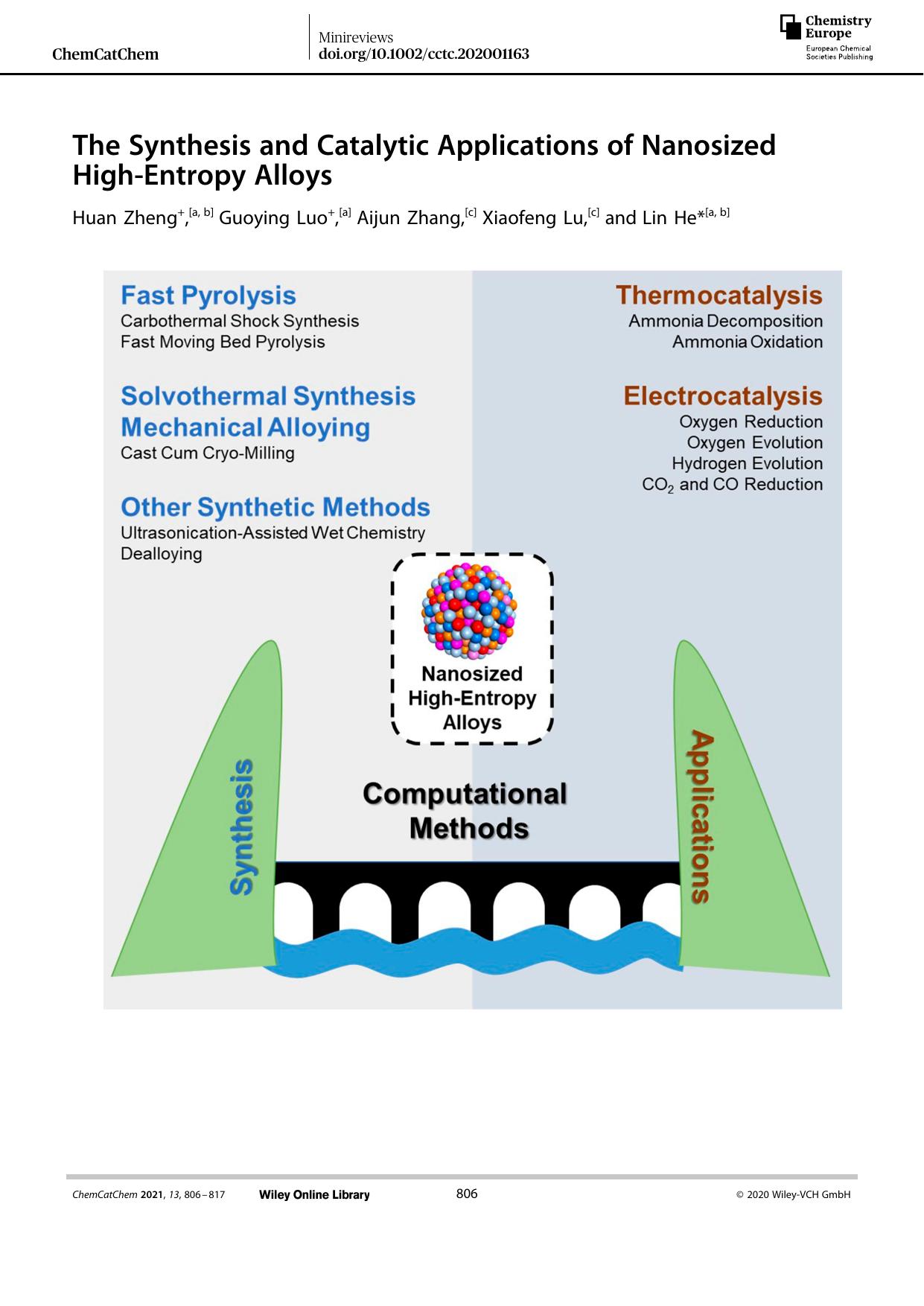 The Synthesis and Catalytic Applications of Nanosized HighâEntropy Alloys by Unknown