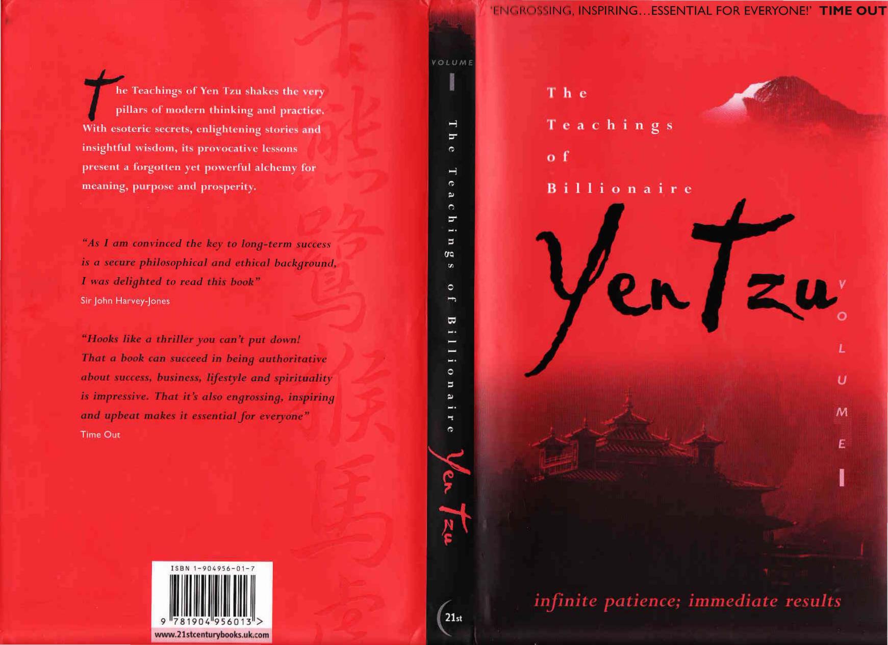 The Teachings of Billionaire Yen Tzu: Infinite Patience; Immediate Results V. 1 by Colin Turner