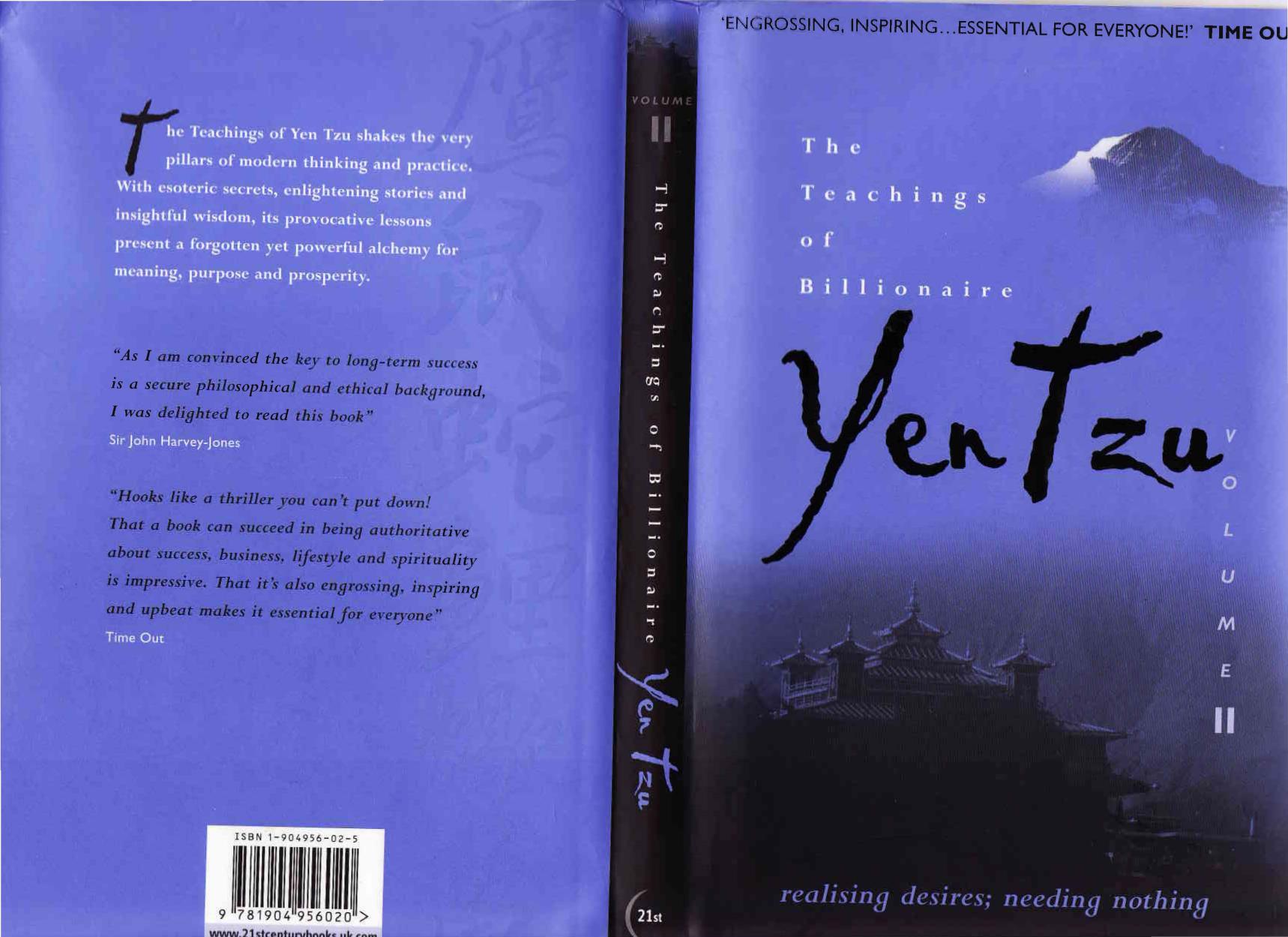 The Teachings of Billionaire Yen Tzu: Realising Desires; Needing Nothing V. 2 by Colin Turner