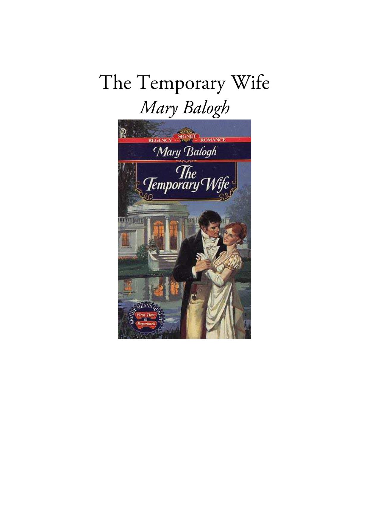 The Temporary Wife by Mary Balogh