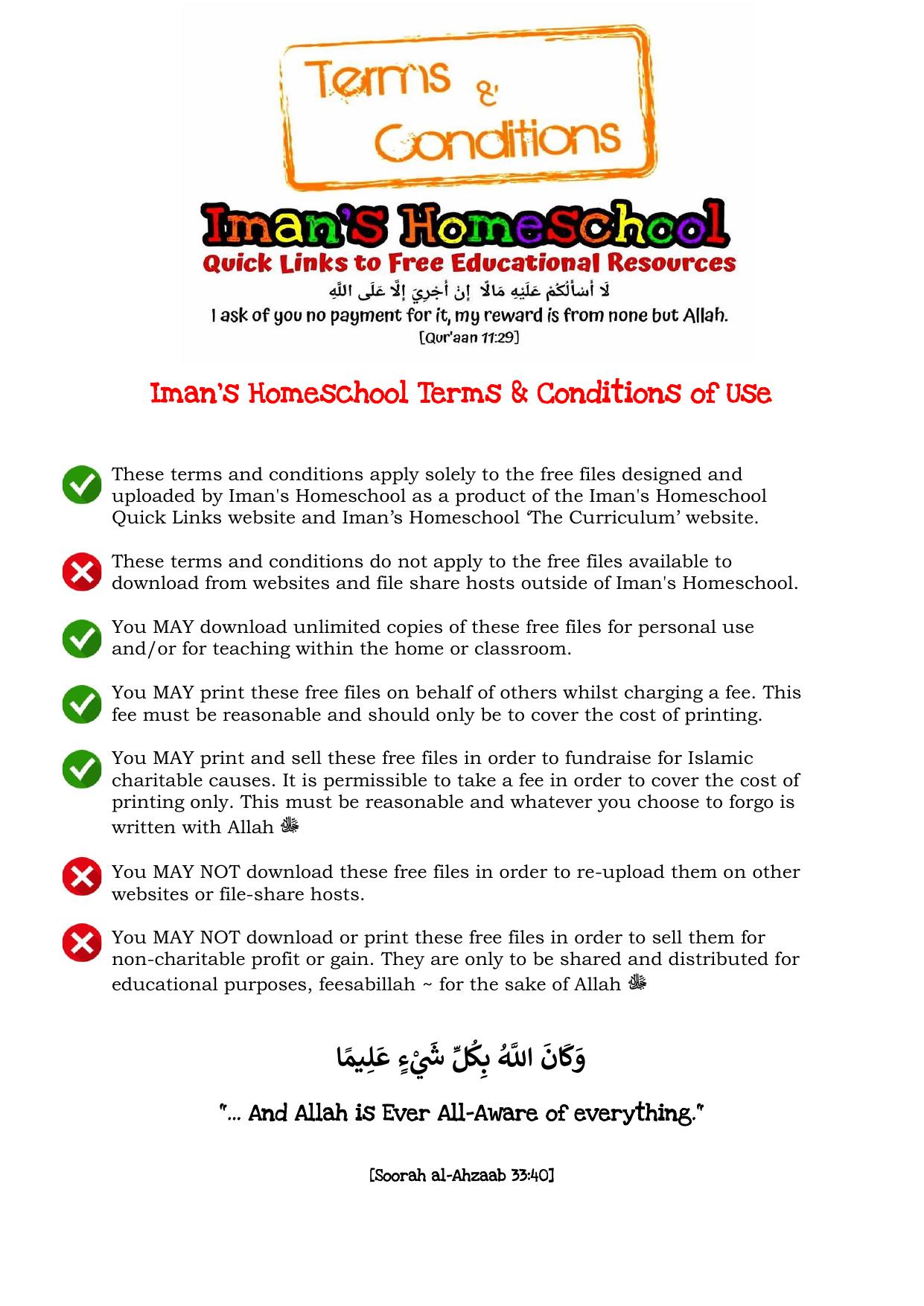 The Ten Manners, A Illustrated Booklet of Ahadith based on the book by Shaykh Salih al-‘Usaymee