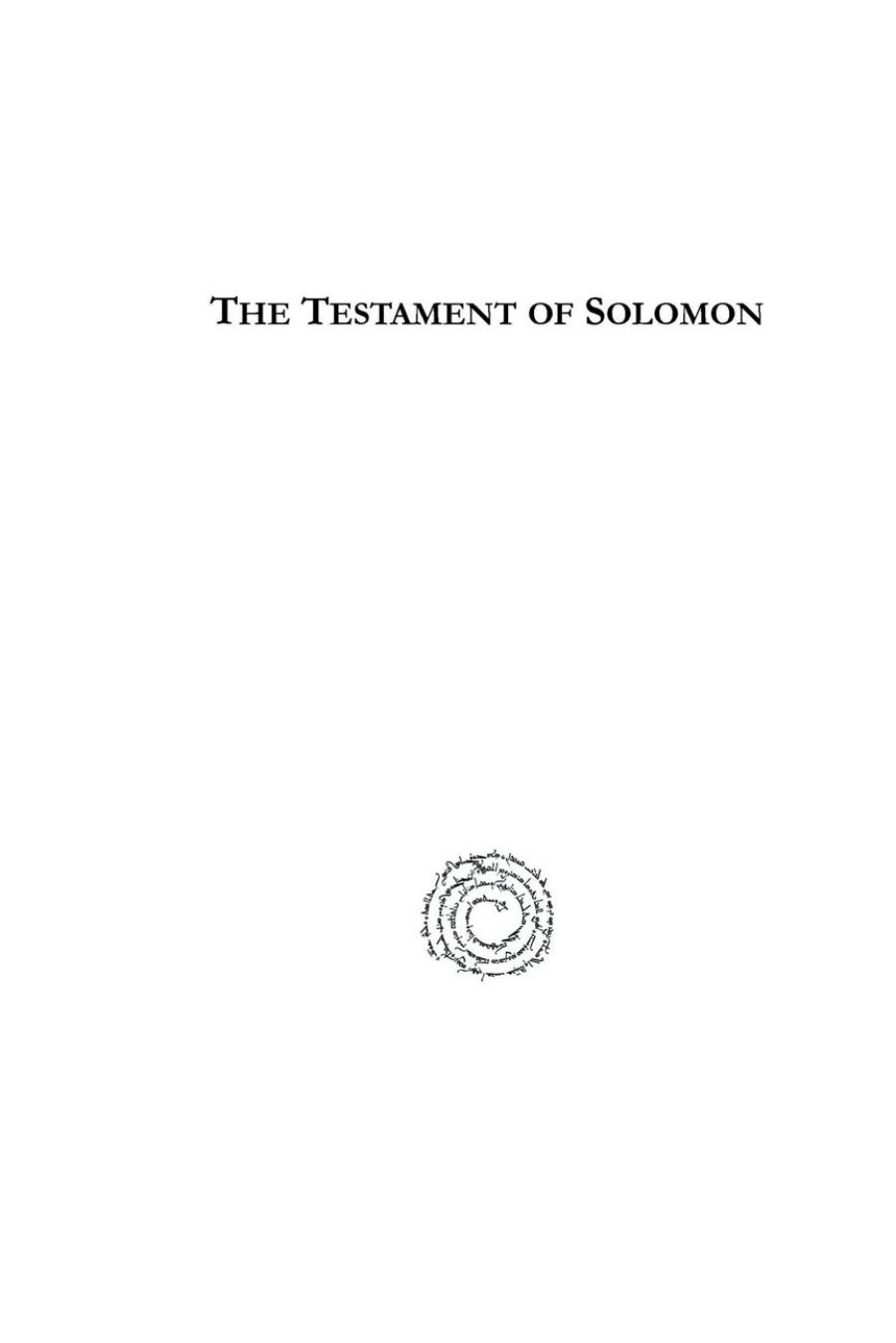 The Testament of Solomon by F. C. Conybeare