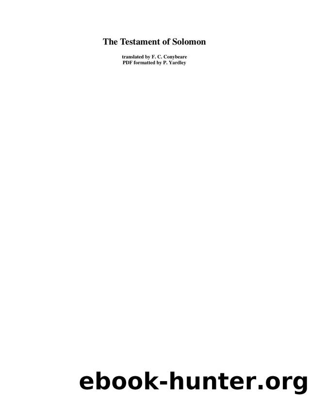 The Testament of Solomon by King Solomon
