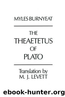 The Theaetetus of Plato (Hackett Classics) by Plato