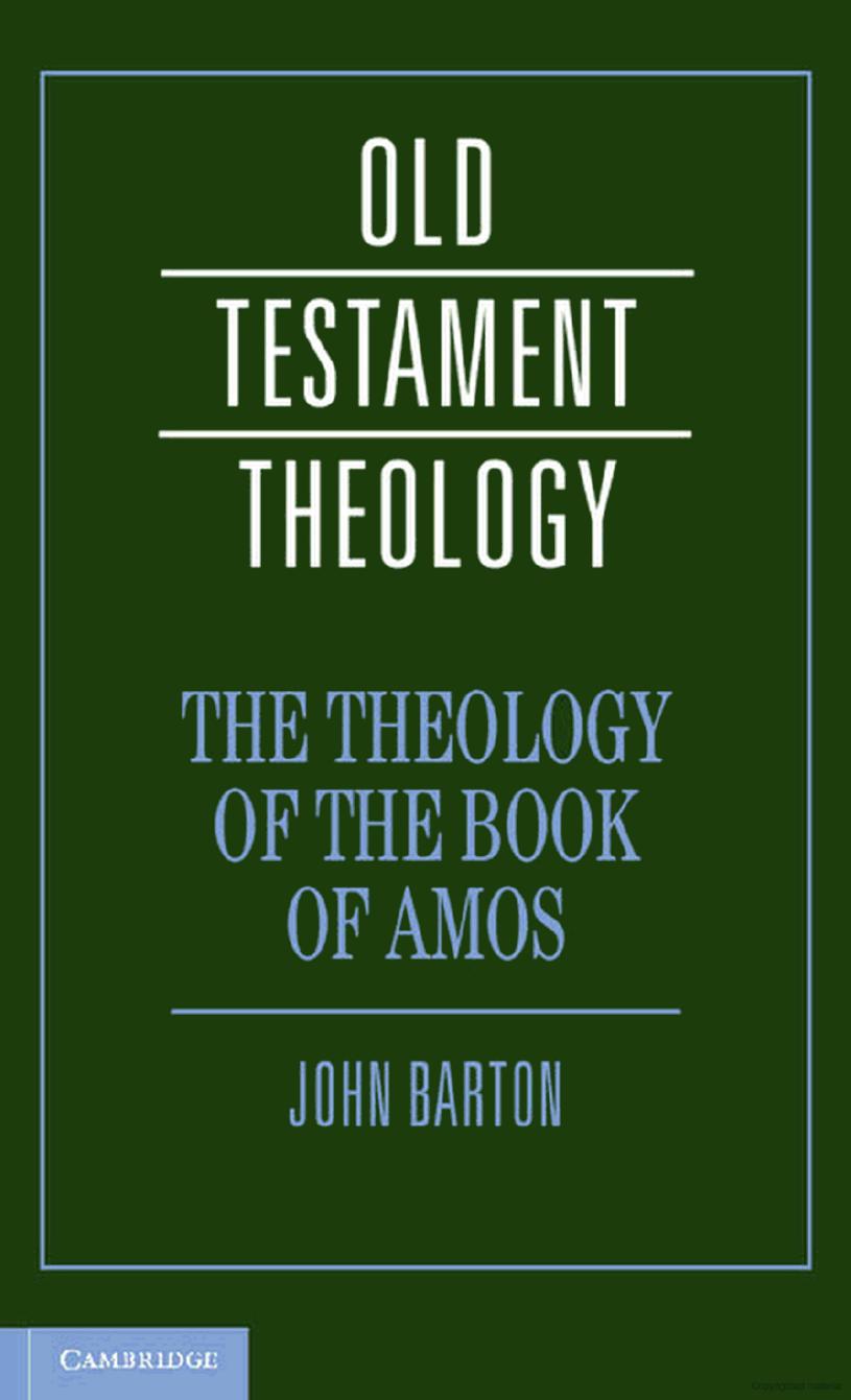 The Theology of the Book of Amos by John Barton
