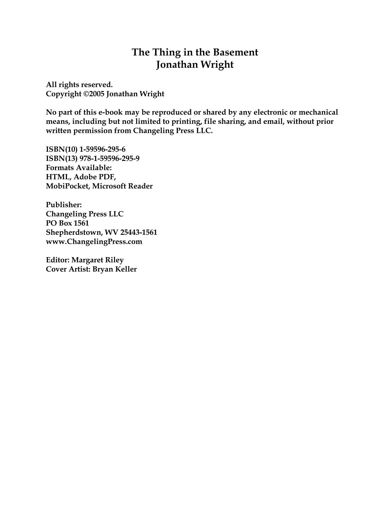 The Thing in the Basement by Jonathan Wright
