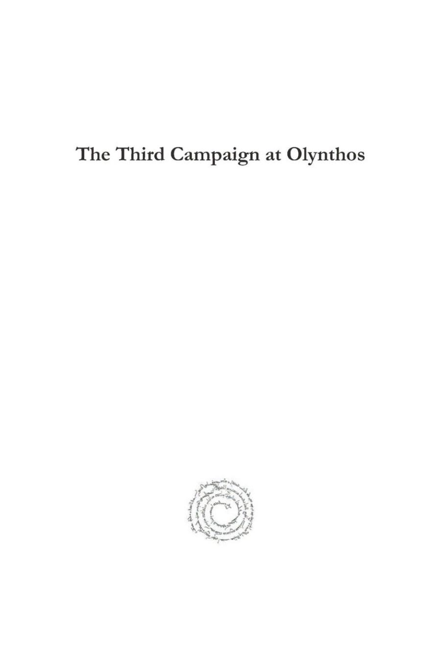 The Third Campaign at Olynthos by David Robinson