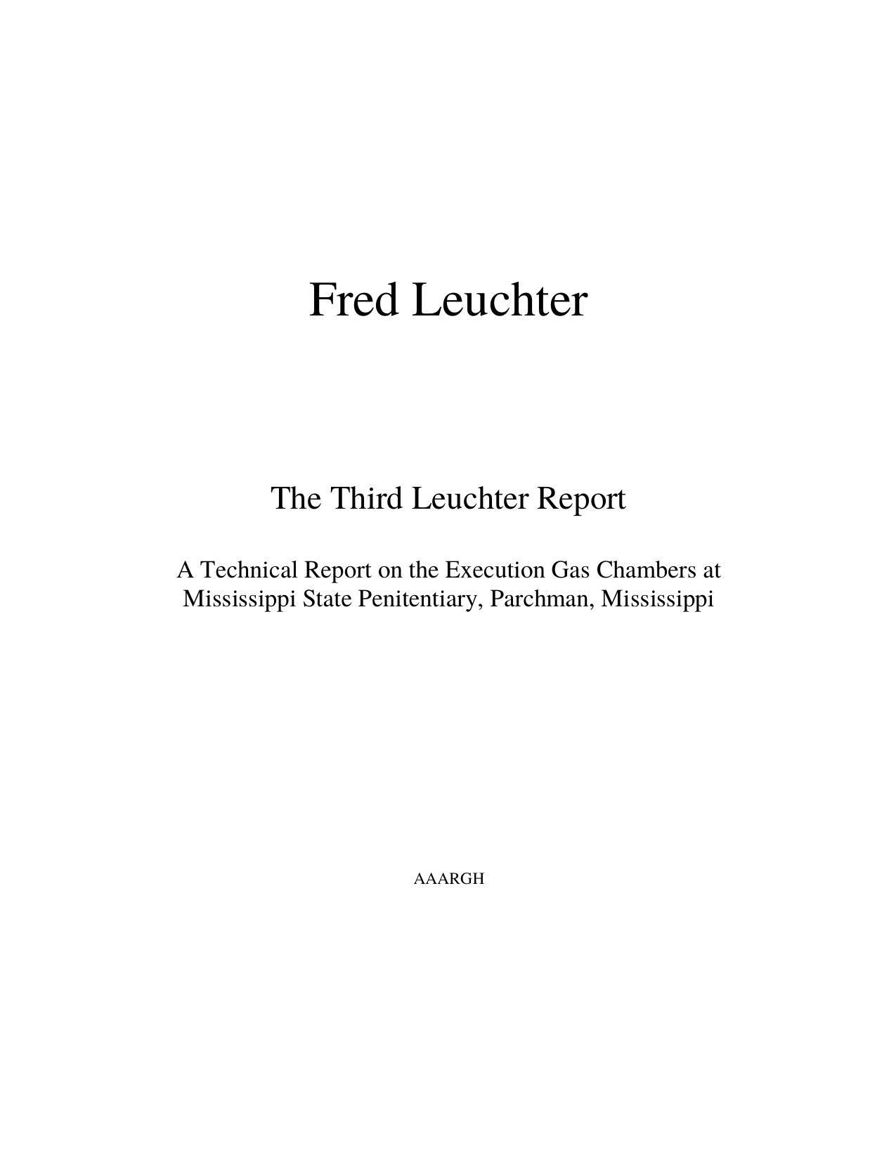 The Third Leuchter Report by Fred Leuchter