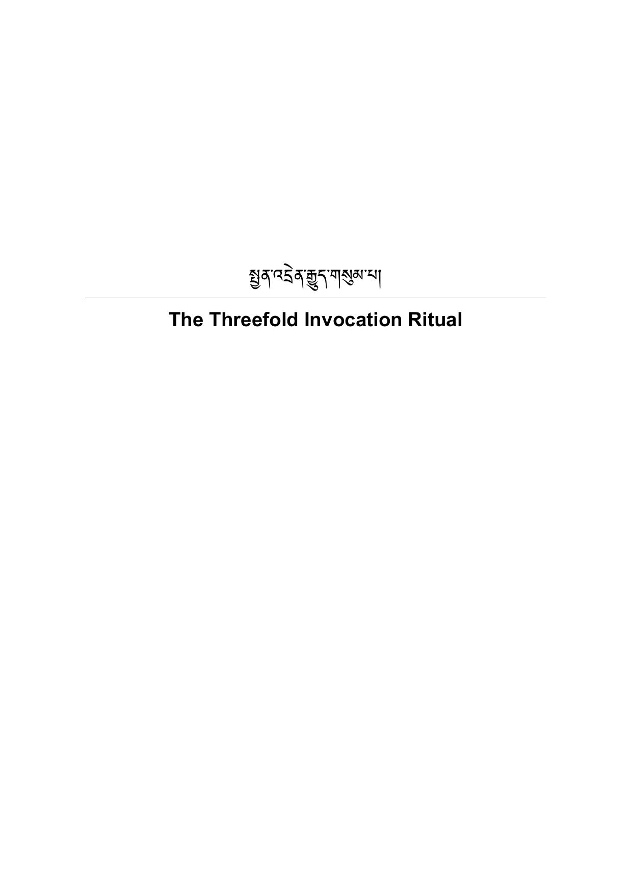 The Threefold Invocation Ritual | 84000 Reading Room by Unknown