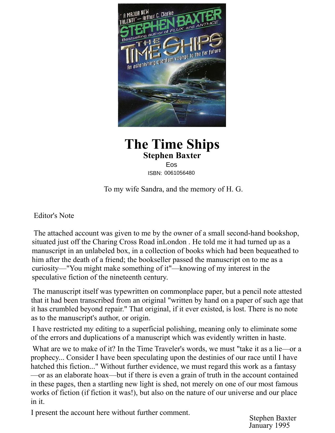 The Time Ships by Stephen Baxter