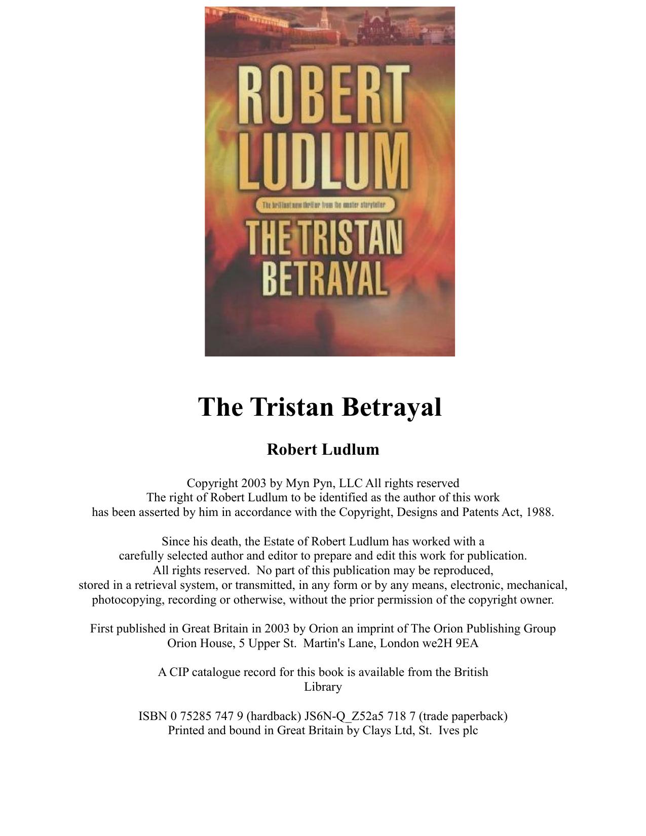 The Tristan Betrayal by Robert Ludlum