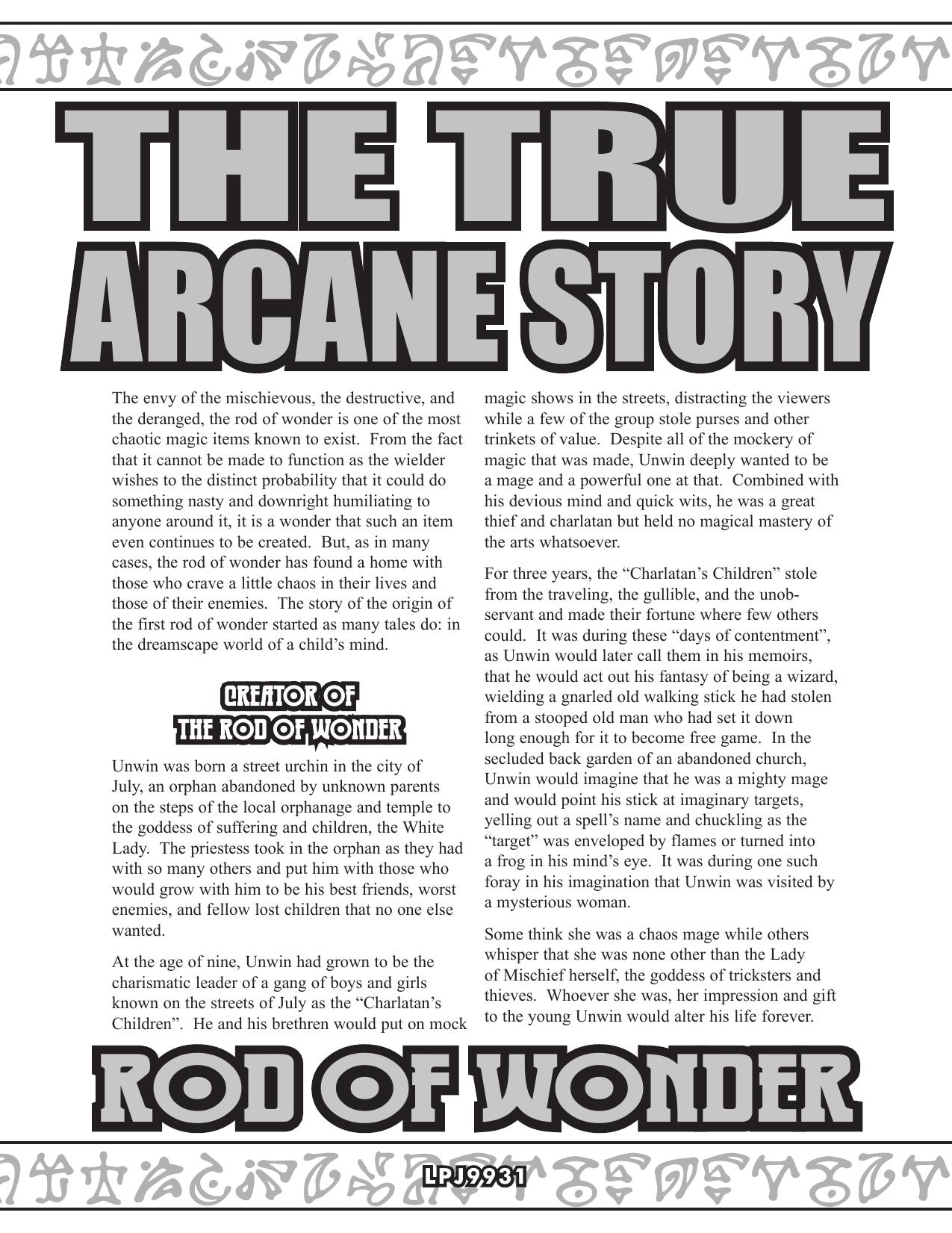 The True Arcane Story: Rod of Wonder by LPJ Design