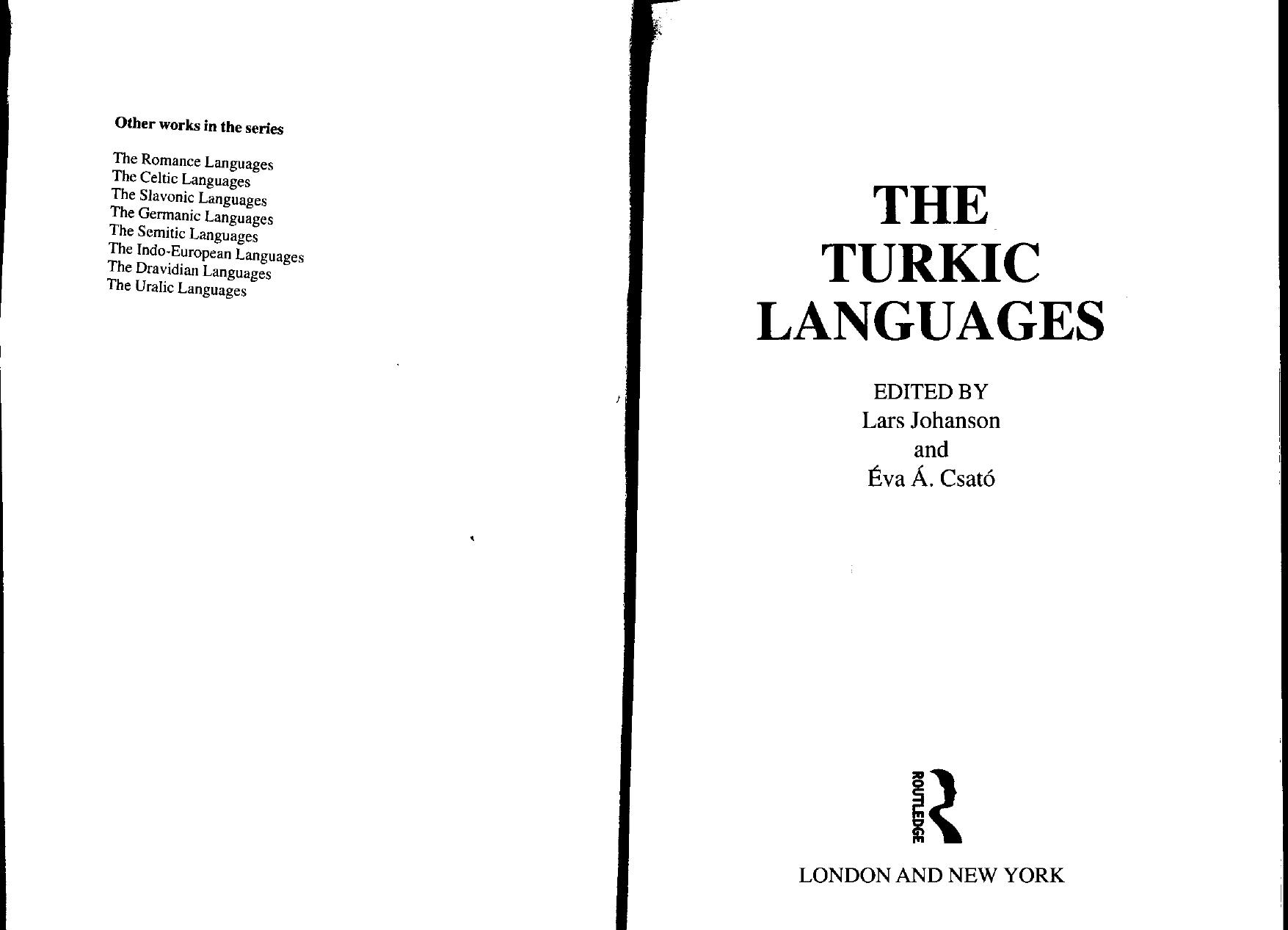 The Turkic Languages (Routledge Language Family Descriptions) by Lars Johanson and Eva A. Csato