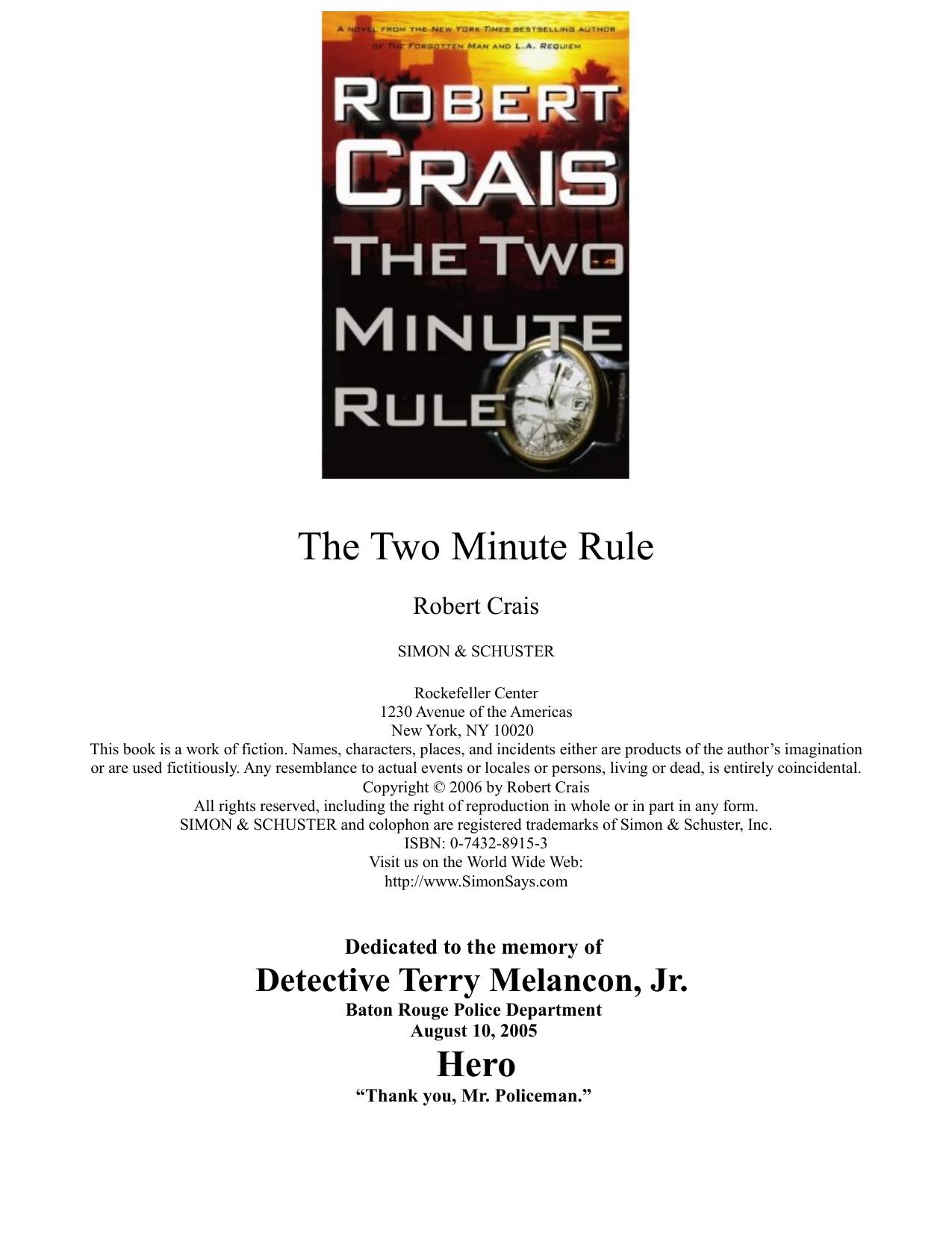 The Two Minute Rule by Robert Crais
