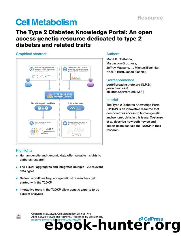 The Type 2 Diabetes Knowledge Portal: An open access genetic resource dedicated to type 2 diabetes and related traits by unknow