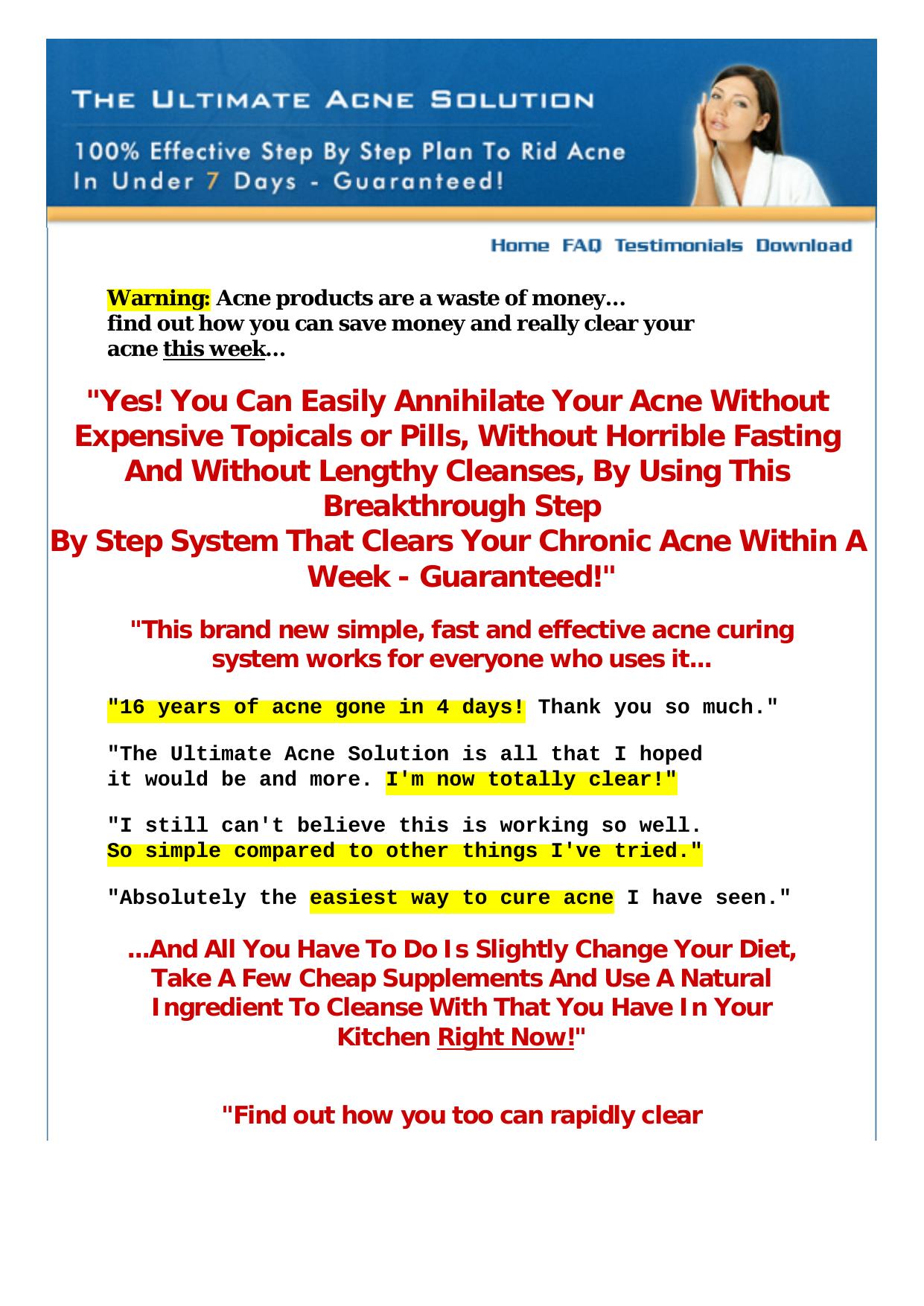 The Ultimate Acne Solution. by Best of Kuszter's Collection