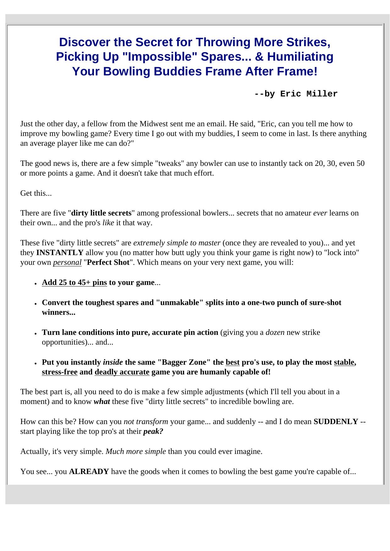 The Ultimate Bowling Guide. by Best of Kuszter's Collection