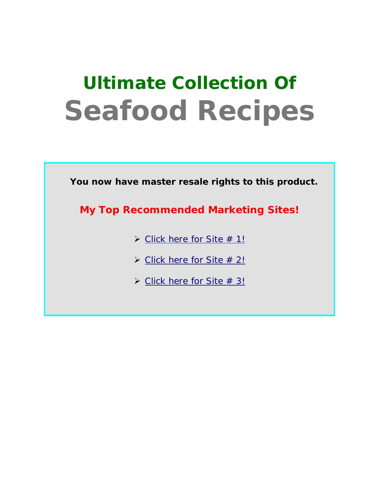 The Ultimate Collection of Seafood Recipes by Unknown