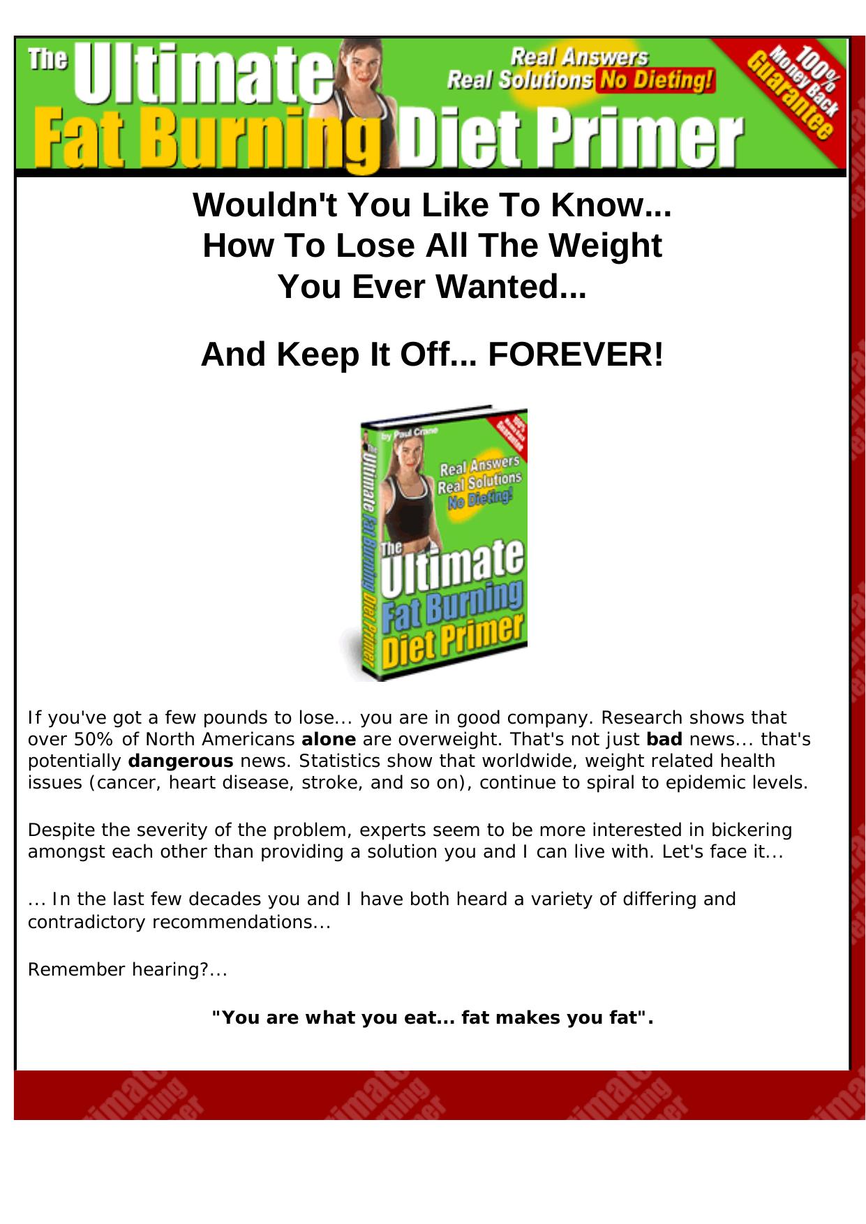 The Ultimate Fat Burning Diet Primer. by Best of Kuszter's Collection
