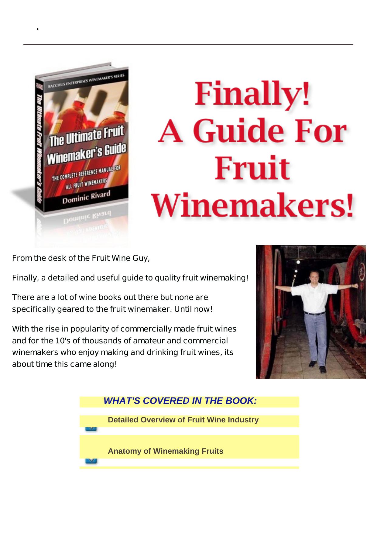 The Ultimate Fruit Winemakers Guide. by Best of Kuszter's Collection