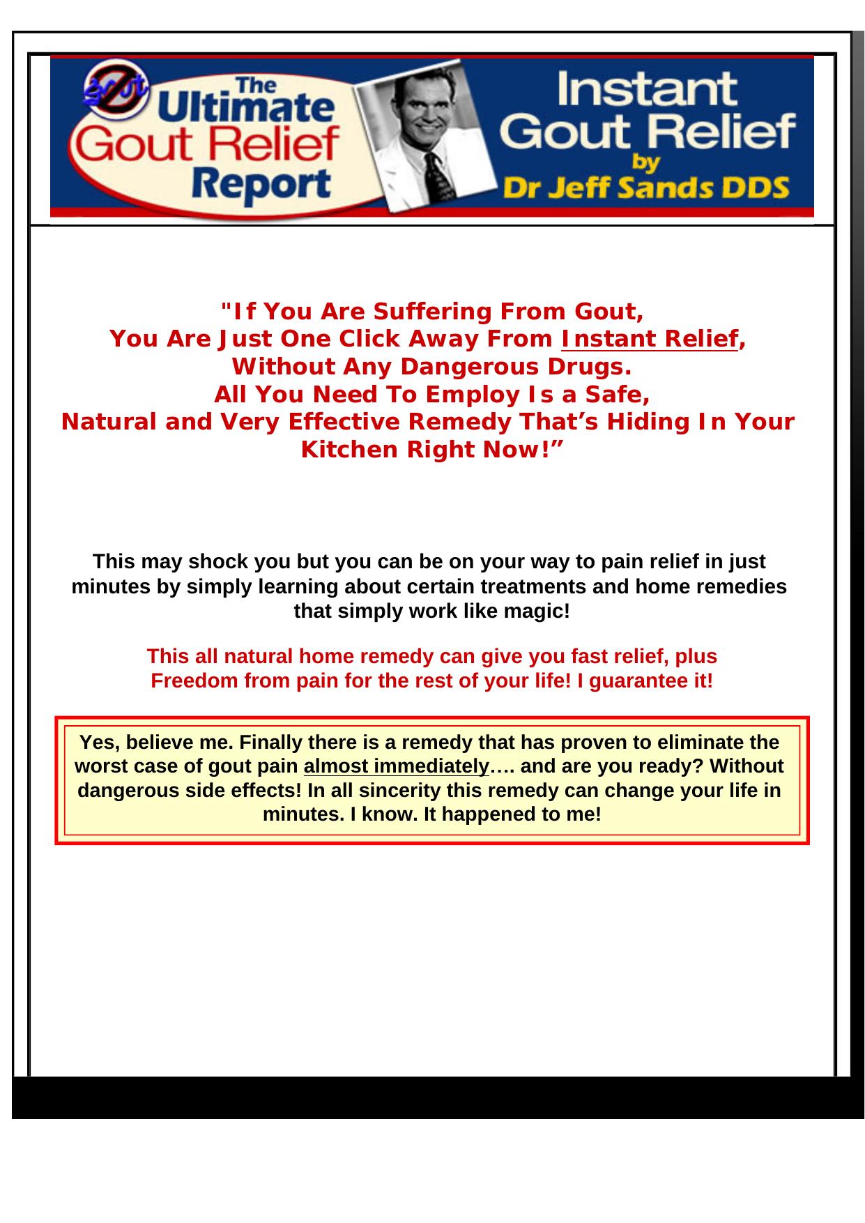 The Ultimate Instant Gout Relief Report. by Best of Kuszter's Collection