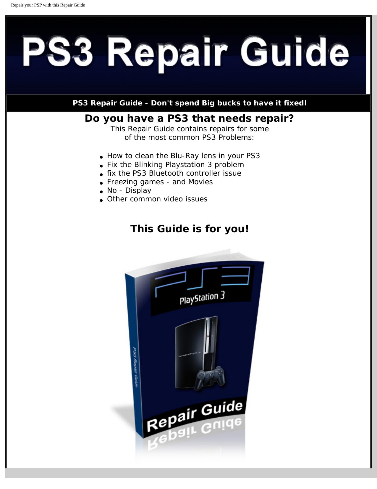 The Ultimate PS3(tm) Repair Guide by Andrew Wright