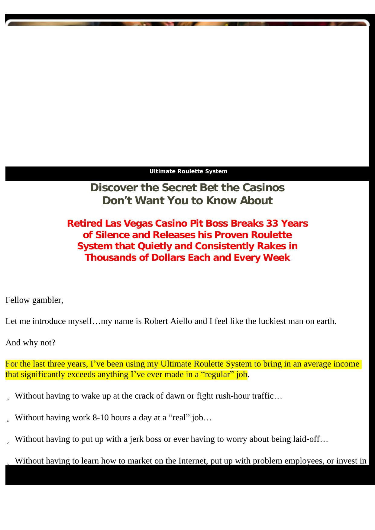 The Ultimate Roulette System. by Best of Kuszter's Collection