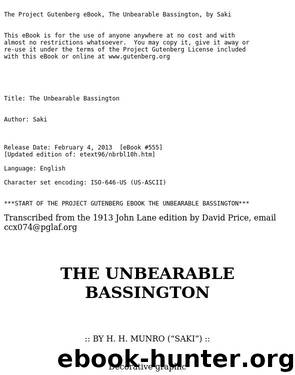 The Unbearable Bassington by Saki