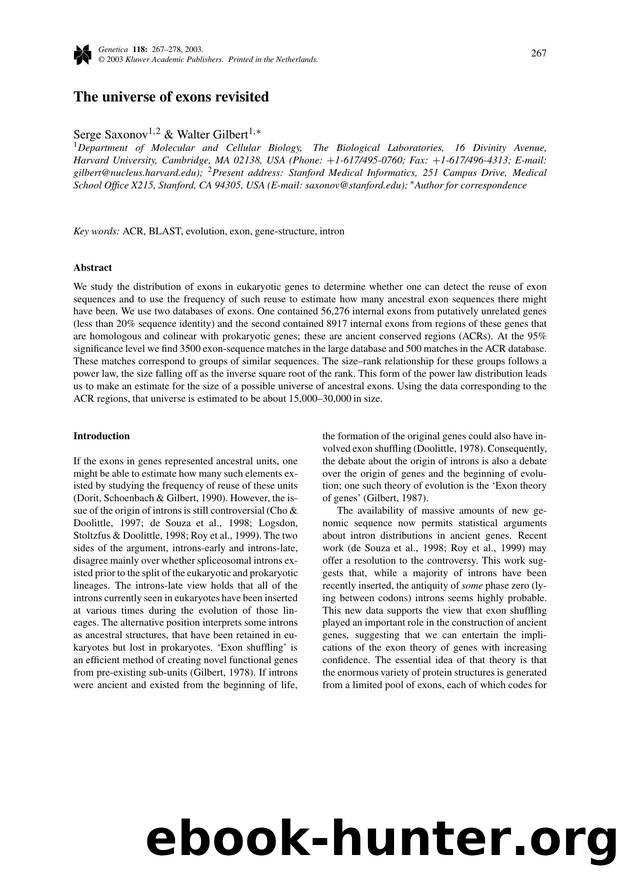 The Universe of Exons Revisited by Unknown
