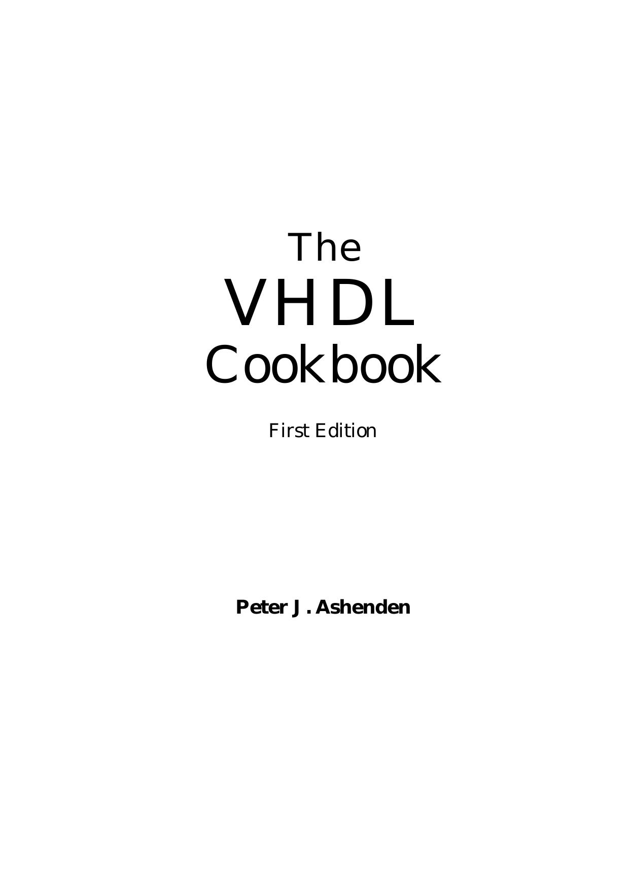The VHDL Cookbook by P. Ashenden (1990) WW
