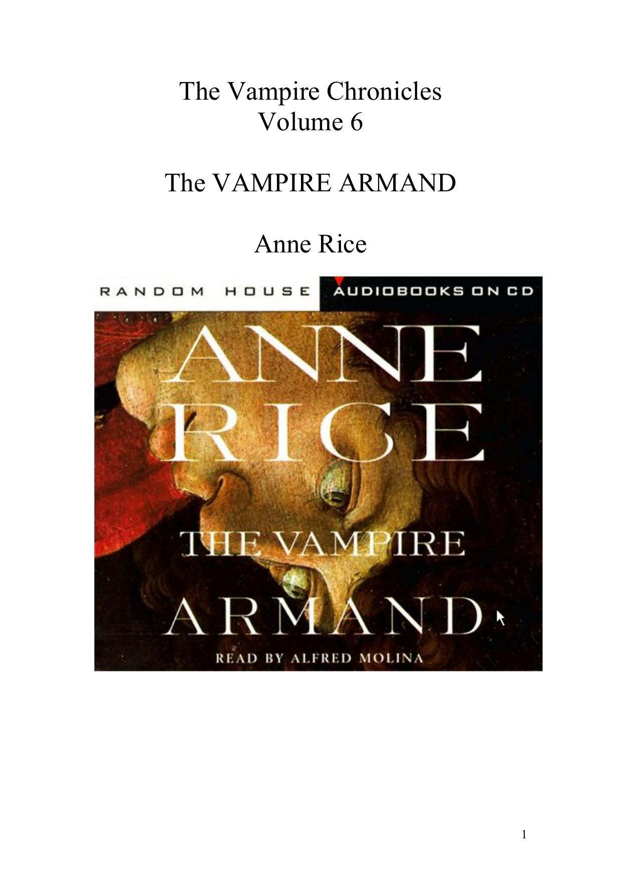 The Vampire Armand by Anne Rice