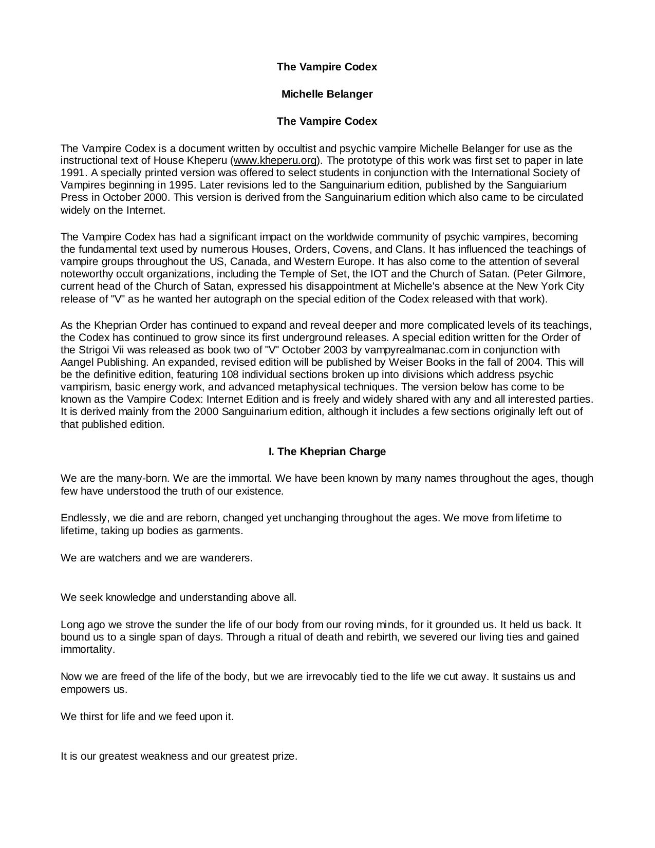 The Vampire Codex by Dimitrios Leonard